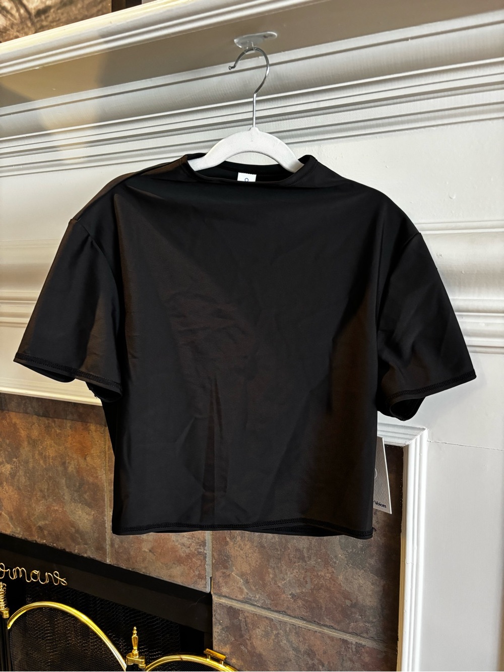 Outdoor Voices Black Short-Sleeve Crew Tee-Style Rashguard